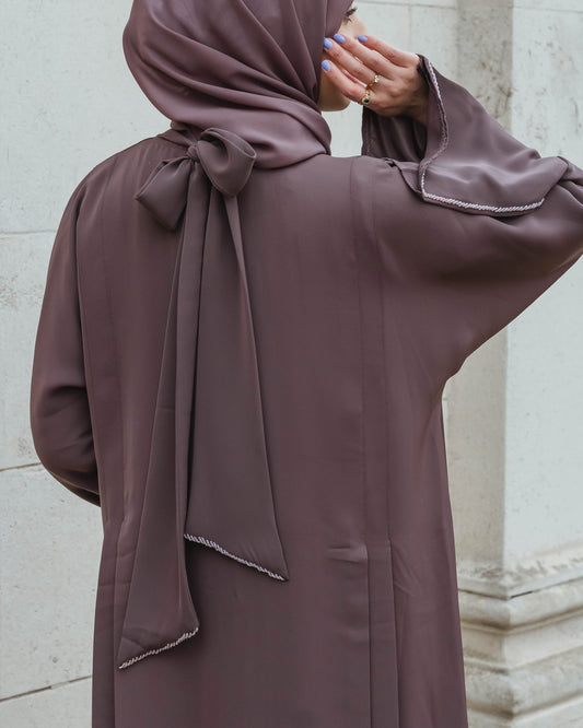 mauve occasion and everyday abaya