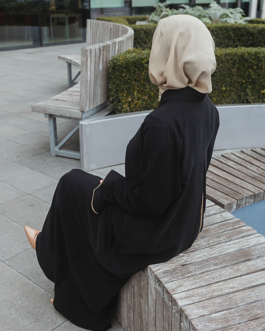 black luxurious abaya with hand embroidery