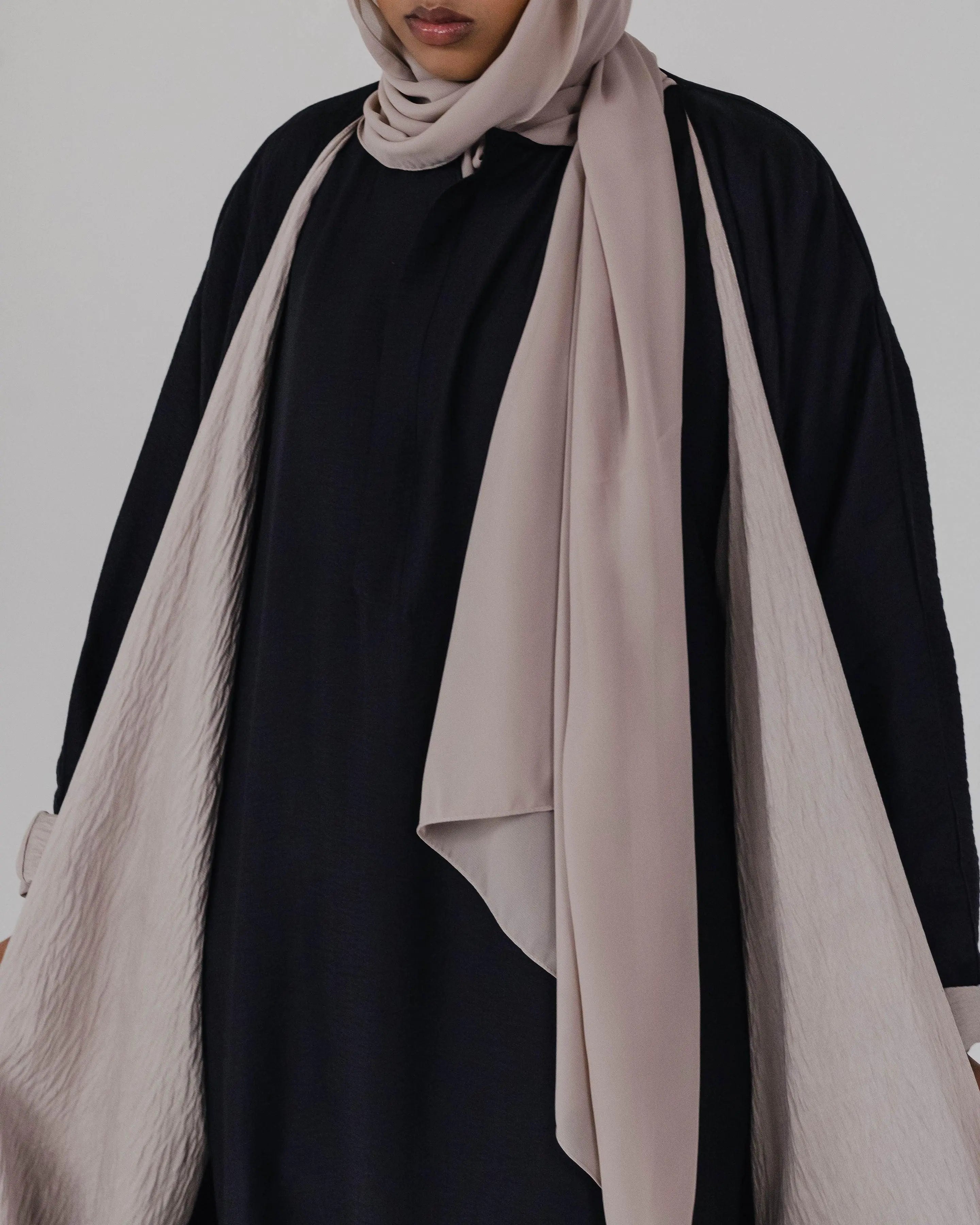 #LC03 | Black and Taupe Reversible Abaya - Melek London