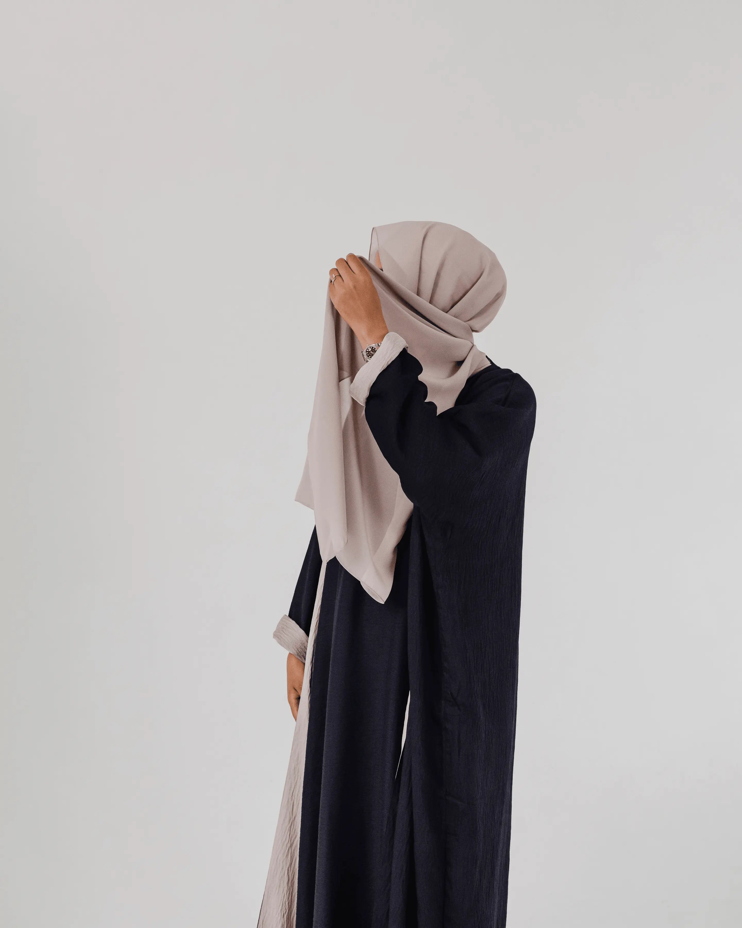 #LC03 | Black and Taupe Reversible Abaya - Melek London